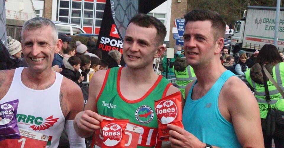 North Wales Half Marathon 2022 Winners: Adam Jones, Martin Green and Tomos Roberts