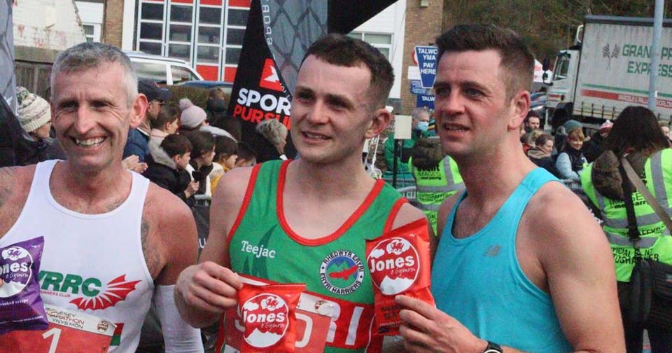 North Wales Half Marathon 2022 Winners: Adam Jones, Martin Green and Tomos Roberts