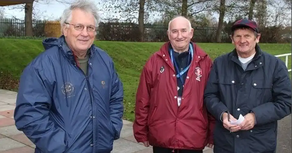 Reg Burke in the middle with Ian Robinson on the left and Bob Frost on the right.